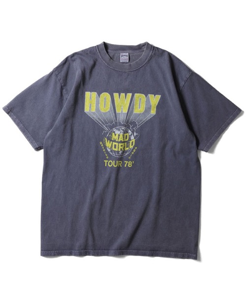 HOUSTON（ヒューストン）の「HOUSTON USED加工プリントTシャツ(HOWDY)（Tシャツ/カットソー・メンズ・ブラウン/ホワイト/マスタード/ネイビー・MEDIUM/XX-LARGE/X-LARGE/LARGE）」の3枚目の写真