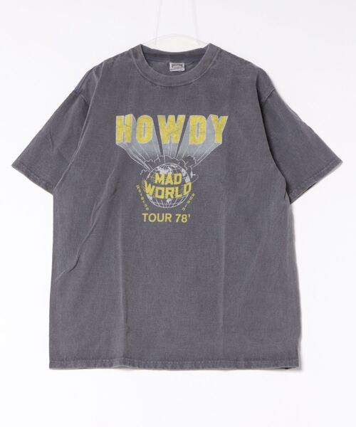 HOUSTON（ヒューストン）の「HOUSTON USED加工プリントTシャツ(HOWDY)（Tシャツ/カットソー・メンズ・ブラウン/ホワイト/マスタード/ネイビー・MEDIUM/XX-LARGE/X-LARGE/LARGE）」の7枚目の写真
