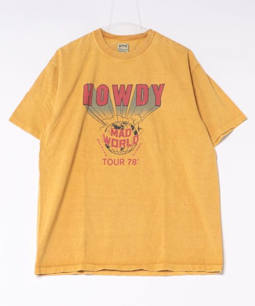 HOUSTON（ヒューストン）の「HOUSTON USED加工プリントTシャツ(HOWDY)（Tシャツ/カットソー・メンズ・ブラウン/ホワイト/マスタード/ネイビー・MEDIUM/XX-LARGE/X-LARGE/LARGE）」の8枚目の写真