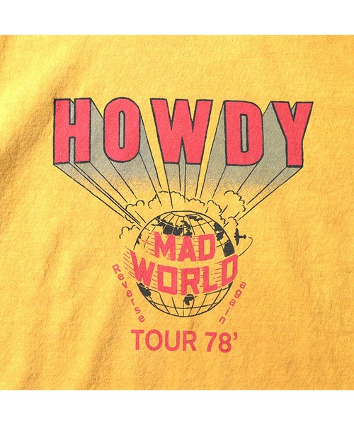 HOUSTON（ヒューストン）の「HOUSTON USED加工プリントTシャツ(HOWDY)（Tシャツ/カットソー・メンズ・ブラウン/ホワイト/マスタード/ネイビー・MEDIUM/XX-LARGE/X-LARGE/LARGE）」の11枚目の写真