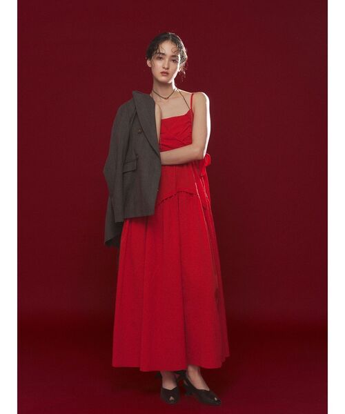 LAGUNAMOON（ラグナムーン）の「カシュクールボリュームキャミワンピース 【夏服】（ワンピース・レディース・イエロー/レッド/ブラック・MEDIUM/SMALL）」の10枚目の写真
