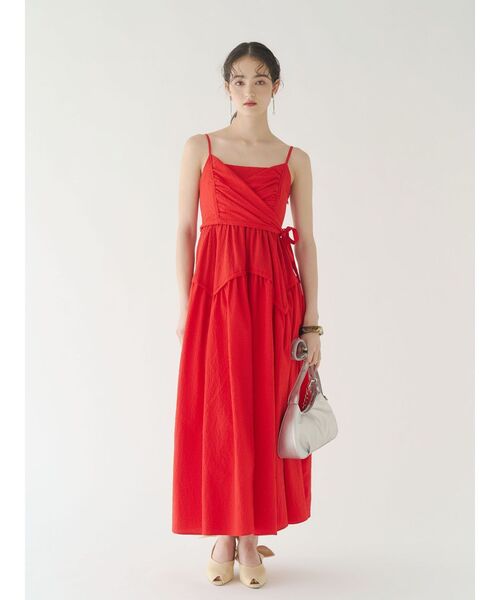 LAGUNAMOON（ラグナムーン）の「カシュクールボリュームキャミワンピース 【夏服】（ワンピース・レディース・イエロー/レッド/ブラック・MEDIUM/SMALL）」の12枚目の写真