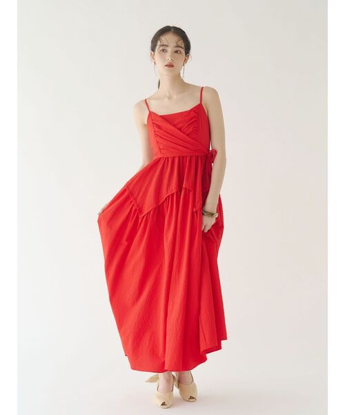 LAGUNAMOON（ラグナムーン）の「カシュクールボリュームキャミワンピース 【夏服】（ワンピース・レディース・イエロー/レッド/ブラック・MEDIUM/SMALL）」の14枚目の写真