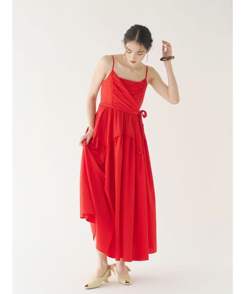 LAGUNAMOON（ラグナムーン）の「カシュクールボリュームキャミワンピース 【夏服】（ワンピース・レディース・イエロー/レッド/ブラック・MEDIUM/SMALL）」の15枚目の写真