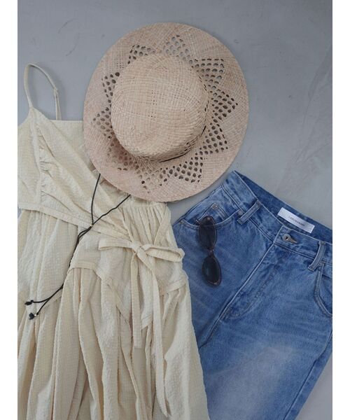 LAGUNAMOON（ラグナムーン）の「カシュクールボリュームキャミワンピース 【夏服】（ワンピース・レディース・イエロー/レッド/ブラック・MEDIUM/SMALL）」の19枚目の写真