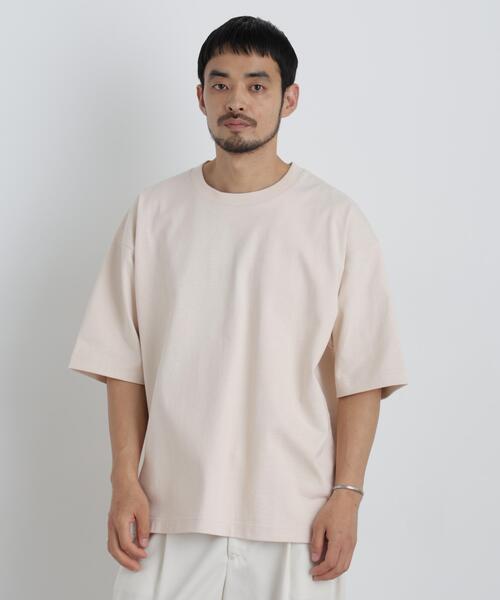 NANO universe(ナノユニバース)の「ヘビーウェイトカラーTシャツ 半袖(Tシャツ/カットソー・メンズ・ダークパープル/アイボリー/ラベンダー/ダークネイビー・L/M)」の1枚目の写真