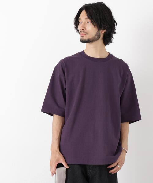 NANO universe(ナノユニバース)の「ヘビーウェイトカラーTシャツ 半袖(Tシャツ/カットソー・メンズ・ダークパープル/アイボリー/ラベンダー/ダークネイビー・L/M)」の18枚目の写真