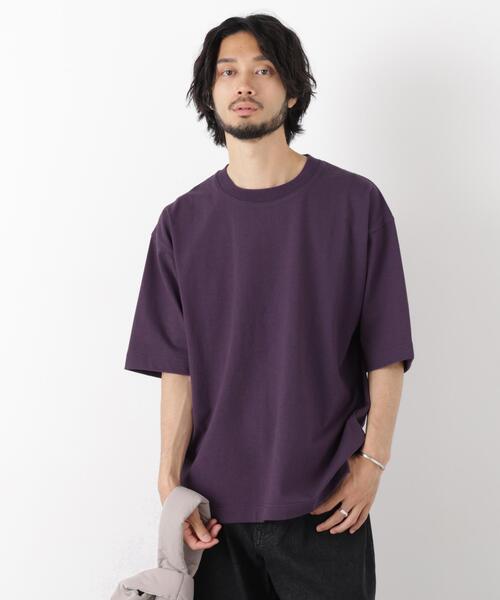NANO universe(ナノユニバース)の「ヘビーウェイトカラーTシャツ 半袖(Tシャツ/カットソー・メンズ・ダークパープル/アイボリー/ラベンダー/ダークネイビー・L/M)」の19枚目の写真