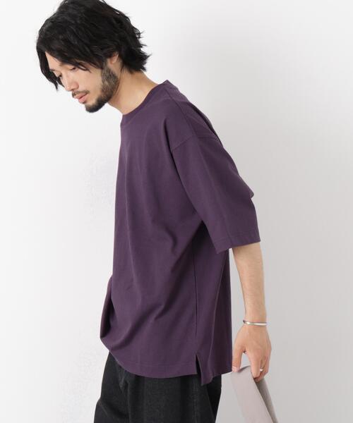 NANO universe(ナノユニバース)の「ヘビーウェイトカラーTシャツ 半袖(Tシャツ/カットソー・メンズ・ダークパープル/アイボリー/ラベンダー/ダークネイビー・L/M)」の21枚目の写真