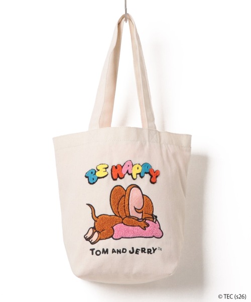 Tom&Jerry(トムアンドジェリー)の「【公式】トムとジェリー ミニバッグ ビーハッピー ジェリー(エコバッグ/サブバッグ・レディース・ブラウン・FREE)」の1枚目の写真
