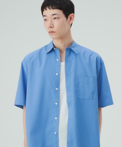 Cotton-like regular collar shirt sleeve-relief T-shirt