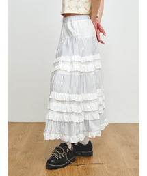 PLZPROJECT（プリーズプロジェクト）の「EYELET FRILL SKIRT, WHITE（スカート）」
