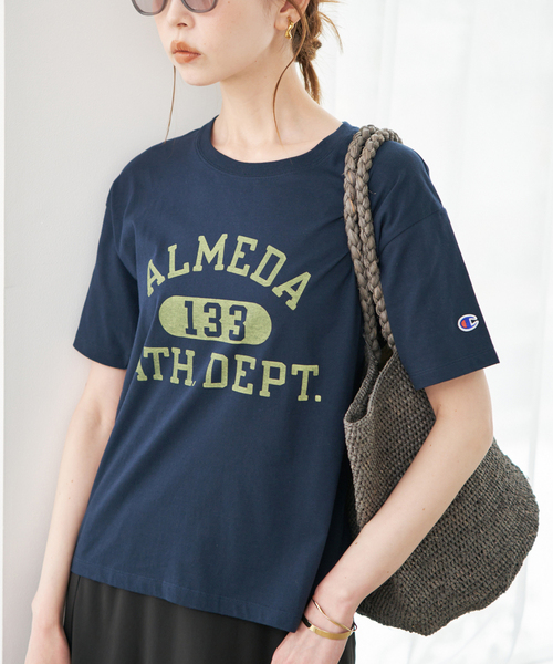Champion(チャンピオン)の「《追加》Champion/チャンピオン SLOBE別注 ロゴTシャツ(Tシャツ/カットソー・レディース・ピンク/ホワイト/ネイビー・FREE)」の22枚目の写真