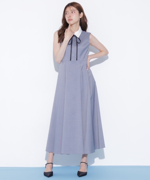 JILL by JILL STUART(ジルバイジルスチュアート)の「襟付きフレンチスリーブワンピース(ワンピース・レディース・ベージュ/ブラック/グレー・FREE)」の22枚目の写真