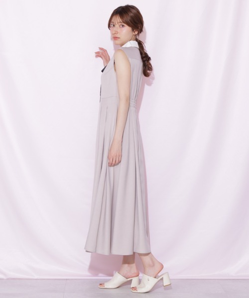 JILL by JILL STUART(ジルバイジルスチュアート)の「襟付きフレンチスリーブワンピース(ワンピース・レディース・ベージュ/ブラック/グレー・FREE)」の10枚目の写真