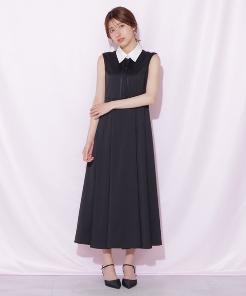 JILL by JILL STUART(ジルバイジルスチュアート)の「襟付きフレンチスリーブワンピース(ワンピース・レディース・ベージュ/ブラック/グレー・FREE)」の16枚目の写真