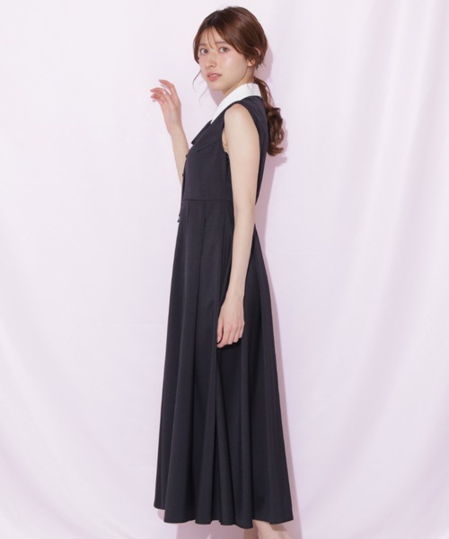 JILL by JILL STUART(ジルバイジルスチュアート)の「襟付きフレンチスリーブワンピース(ワンピース・レディース・ベージュ/ブラック/グレー・FREE)」の21枚目の写真