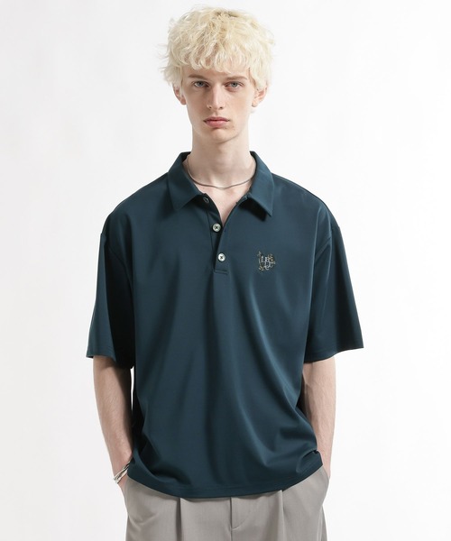 HARE(ハレ)の「【接触冷感】モノグラムシシュウポロカット(ポロシャツ・メンズ・ブラック/ホワイト/グリーン・FREE)」の3枚目の写真