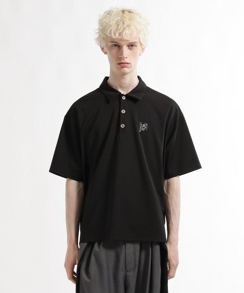 HARE(ハレ)の「【接触冷感】モノグラムシシュウポロカット(ポロシャツ・メンズ・ブラック/ホワイト/グリーン・FREE)」の14枚目の写真
