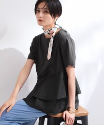 OPAQUE.CLIP | ペプラムドッキングカットソー【洗濯機OK】(Tシャツ/カットソー)