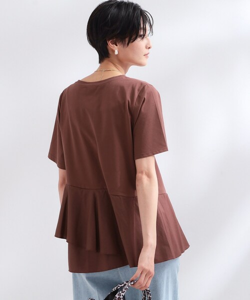 OPAQUE.CLIP（オペークドットクリップ）の「ペプラムドッキングカットソー【洗濯機OK】（Tシャツ/カットソー・レディース・ブラック/ホワイト/ダークブラウン/ライトブルー・38/40/42）」の13枚目の写真