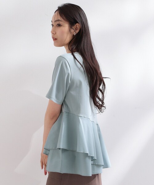 OPAQUE.CLIP（オペークドットクリップ）の「ペプラムドッキングカットソー【洗濯機OK】（Tシャツ/カットソー・レディース・ブラック/ホワイト/ダークブラウン/ライトブルー・38/40/42）」の17枚目の写真