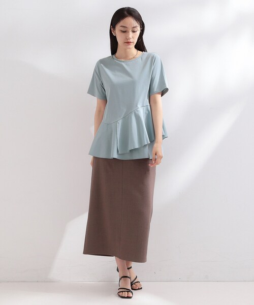 OPAQUE.CLIP（オペークドットクリップ）の「ペプラムドッキングカットソー【洗濯機OK】（Tシャツ/カットソー・レディース・ブラック/ホワイト/ダークブラウン/ライトブルー・38/40/42）」の18枚目の写真