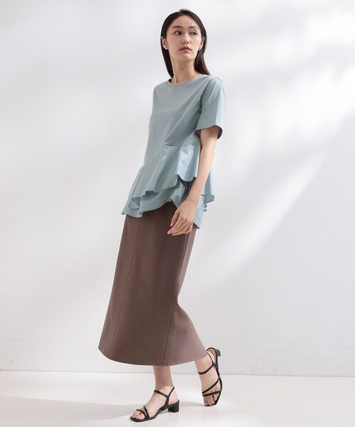 OPAQUE.CLIP（オペークドットクリップ）の「ペプラムドッキングカットソー【洗濯機OK】（Tシャツ/カットソー・レディース・ブラック/ホワイト/ダークブラウン/ライトブルー・38/40/42）」の19枚目の写真