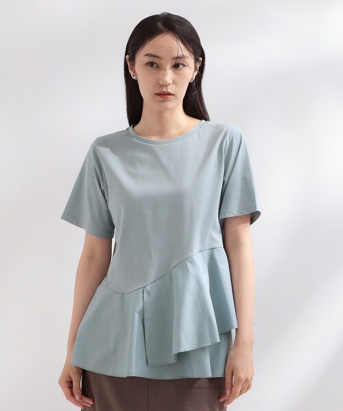 OPAQUE.CLIP（オペークドットクリップ）の「ペプラムドッキングカットソー【洗濯機OK】（Tシャツ/カットソー・レディース・ブラック/ホワイト/ダークブラウン/ライトブルー・38/40/42）」の21枚目の写真