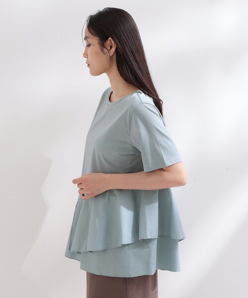 OPAQUE.CLIP（オペークドットクリップ）の「ペプラムドッキングカットソー【洗濯機OK】（Tシャツ/カットソー・レディース・ブラック/ホワイト/ダークブラウン/ライトブルー・38/40/42）」の22枚目の写真