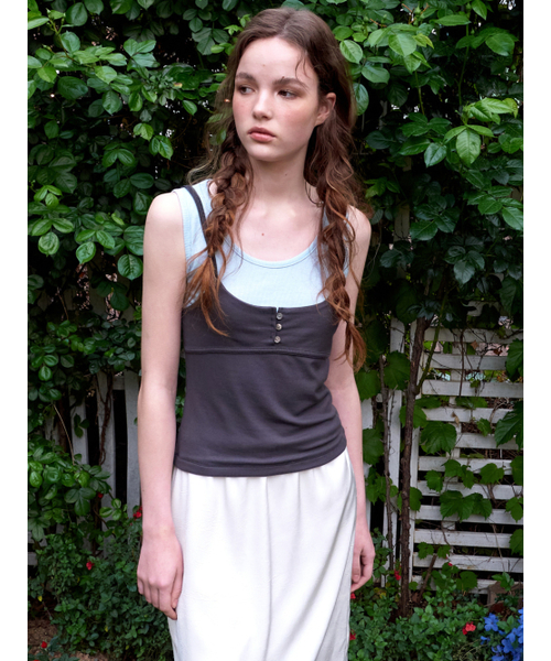 ETMON(エトモン)の「Color Layered Ribbed Top, Charcoal(Tシャツ/カットソー・レディース・その他・F)」の4枚目の写真
