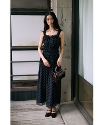 シャーリング」に該当するワンピース/ドレス（ブラック/黒色系