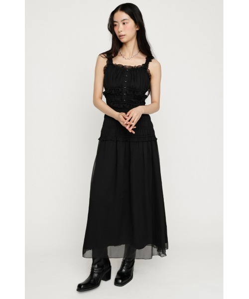 SLY(スライ)の「SHIRRING FRILL DRESS シャーリングフリルドレス 夏服 秋服(ワンピース・レディース・レッド/ブラック系その他2/ブラック・FREE)」の14枚目の写真