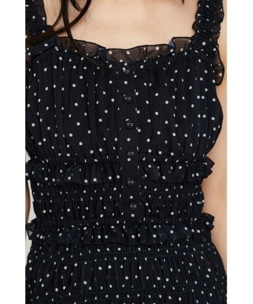 SLY(スライ)の「SHIRRING FRILL DRESS シャーリングフリルドレス 夏服 秋服(ワンピース・レディース・レッド/ブラック系その他2/ブラック・FREE)」の7枚目の写真