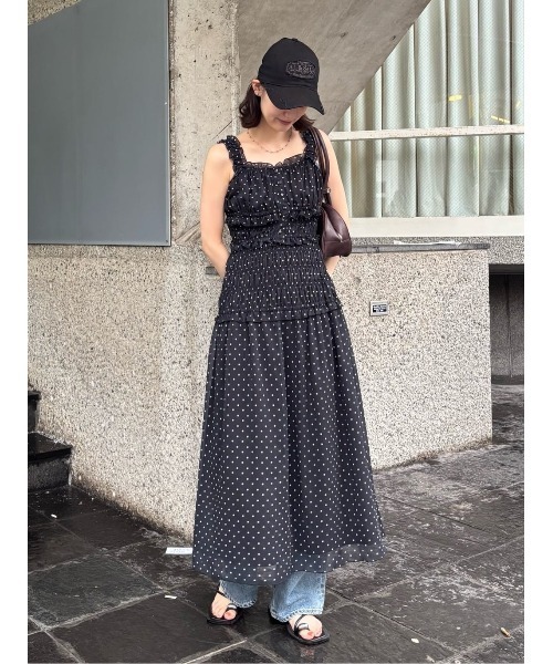 SLY(スライ)の「SHIRRING FRILL DRESS シャーリングフリルドレス 夏服 秋服(ワンピース・レディース・レッド/ブラック系その他2/ブラック・FREE)」の19枚目の写真