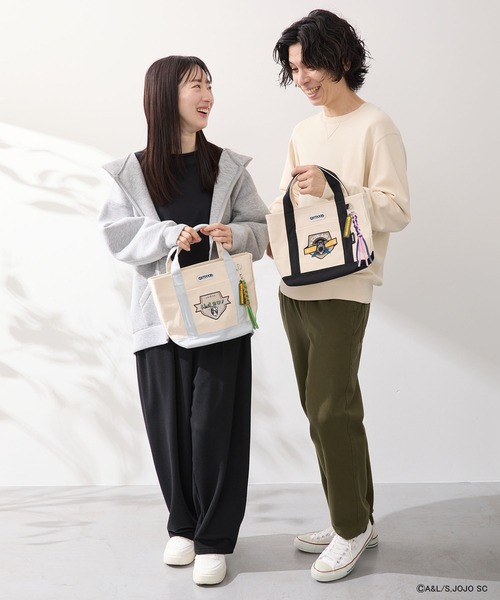 ジョジョの奇妙な冒険(ジョジョノキミョウナボウケン)の「【ジョジョの奇妙な冒険×OUTDOOR PRODUCTS】スタンドモチーフトートバッグ(トートバッグ・レディース・ライトグレー/ブルー/ベージュ/ブラック・FREE)」の6枚目の写真