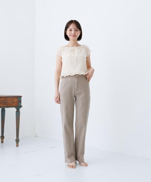 flower(フラワー)の「タイニーハートパンツ(デニムパンツ・レディース・アイボリー/ベージュ・SMALL/MEDIUM)」の13枚目の写真