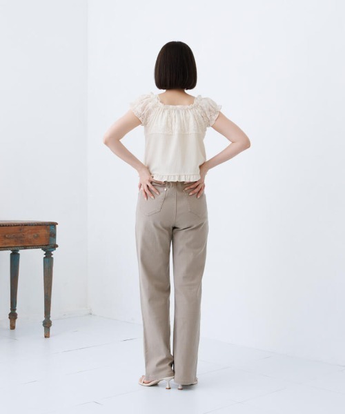 flower(フラワー)の「タイニーハートパンツ(デニムパンツ・レディース・アイボリー/ベージュ・SMALL/MEDIUM)」の15枚目の写真