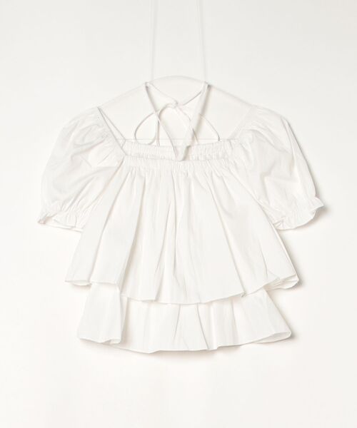 Dream garden(ドリームガーデン)の「オフショルダー パフスリーブ ティアード トップス(Tシャツ/カットソー・レディース・ホワイト/ピンク/ブルー/ベージュ・FREE)」の20枚目の写真