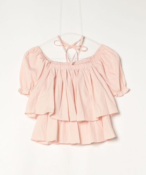 Dream garden(ドリームガーデン)の「オフショルダー パフスリーブ ティアード トップス(Tシャツ/カットソー・レディース・ホワイト/ピンク/ブルー/ベージュ・FREE)」の21枚目の写真