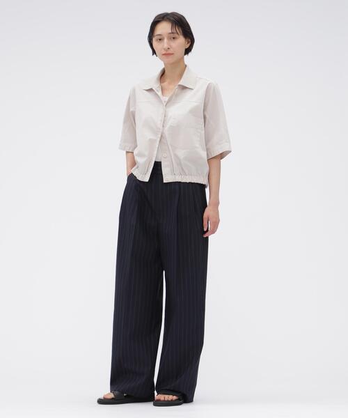 MARGARET HOWELL(マーガレットハウエル)の「WIDE STRIPE WOOL(その他パンツ・レディース・ネイビー・3/2/1)」の2枚目の写真