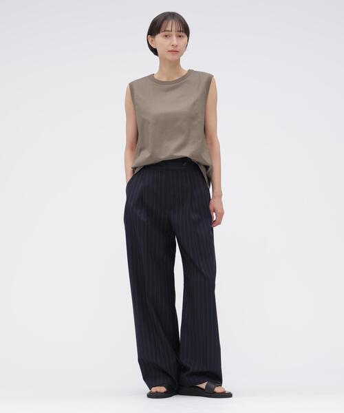 MARGARET HOWELL(マーガレットハウエル)の「WIDE STRIPE WOOL(その他パンツ・レディース・ネイビー・3/2/1)」の3枚目の写真
