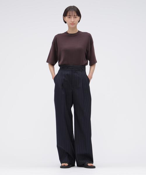 MARGARET HOWELL(マーガレットハウエル)の「WIDE STRIPE WOOL(その他パンツ・レディース・ネイビー・3/2/1)」の4枚目の写真