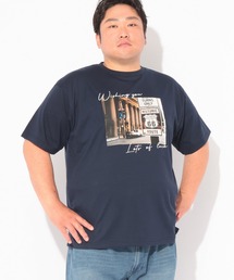 Tシャツ 半袖 メンズ 大きいサイズ ROUTE66フォトプリント クルーネック カットソー B&T CLUB (ビーアンドティークラブ)