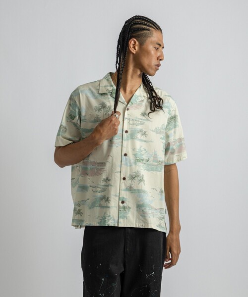 Saturdays NYC(サタデーズ ニューヨークシティ )の「Canty Aloha SS Shirt(シャツ/ブラウス・メンズ・ダークブラウン/キナリ・M/L/S)」の3枚目の写真