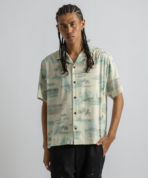 Saturdays NYC(サタデーズ ニューヨークシティ )の「Canty Aloha SS Shirt(シャツ/ブラウス・メンズ・ダークブラウン/キナリ・M/L/S)」の4枚目の写真