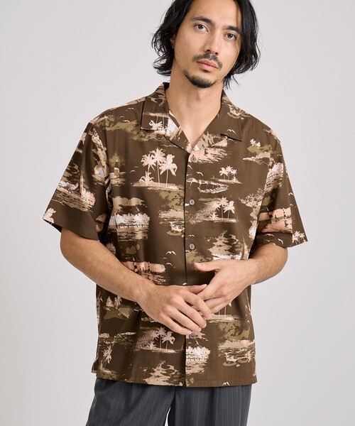 Saturdays NYC(サタデーズ ニューヨークシティ )の「Canty Aloha SS Shirt(シャツ/ブラウス・メンズ・ダークブラウン/キナリ・M/L/S)」の5枚目の写真