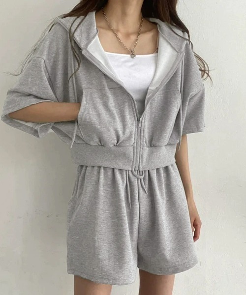 Miniministore(ミニミニストア)の「スウェットセットアップレディース半袖夏服(セットアップ・レディース・ブラック/グレー/ライトグレー・L/M)」の14枚目の写真