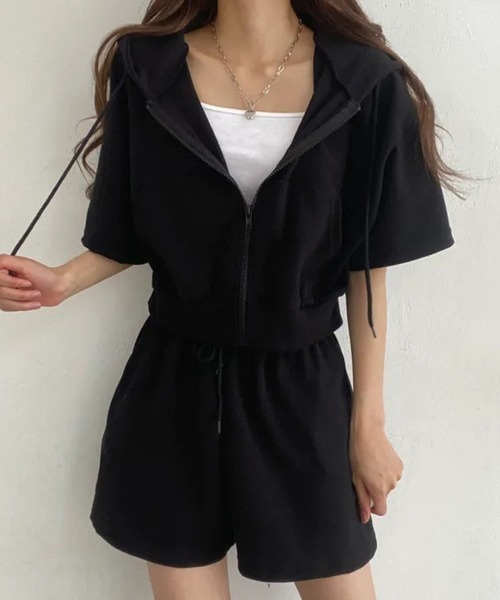Miniministore(ミニミニストア)の「スウェットセットアップレディース半袖夏服(セットアップ・レディース・ブラック/グレー/ライトグレー・L/M)」の11枚目の写真