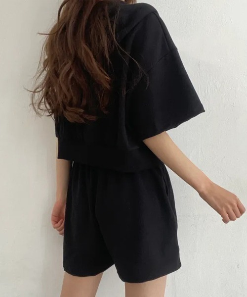Miniministore(ミニミニストア)の「スウェットセットアップレディース半袖夏服(セットアップ・レディース・ブラック/グレー/ライトグレー・L/M)」の6枚目の写真